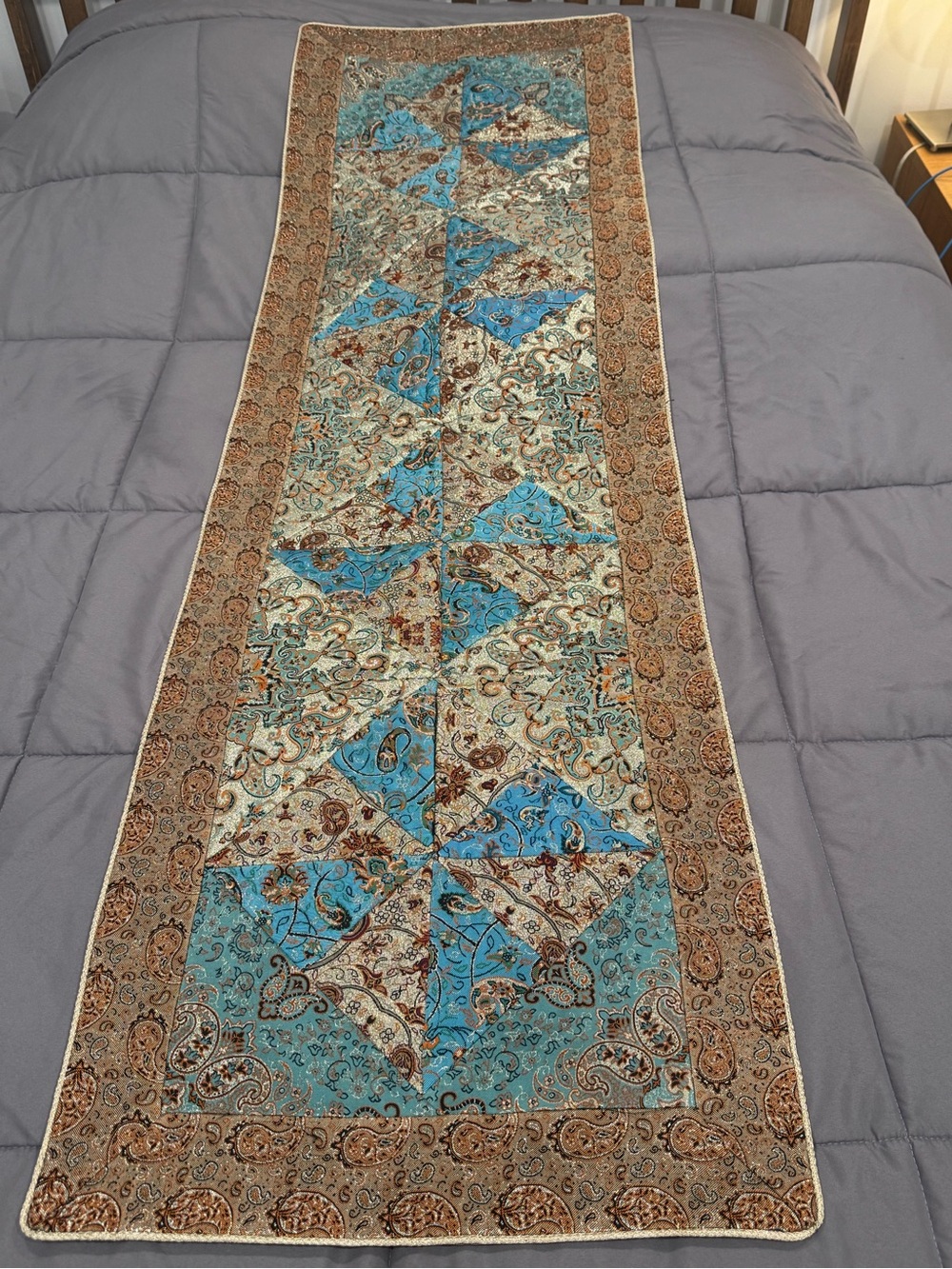 Persian Iranian Termeh
Style Table Runner - Turquoise Paisley - 62"
× 18.5"